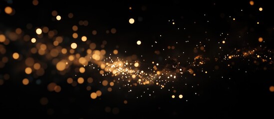 Stunning golden bokeh lights creating a magical atmosphere against a dark background perfect for festive celebrations and special events