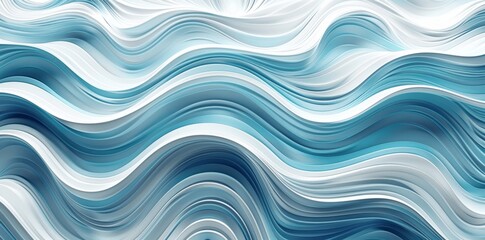 Obraz premium Abstract Waves Light Blue White 3D Paper Cut Style Background