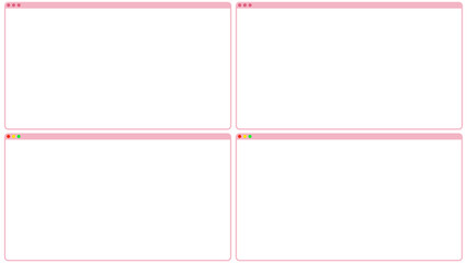 Obraz premium PCウィンドウ タイプ5 ピンクUIセット (macOS風, iMac風カラー ,SVG形式)