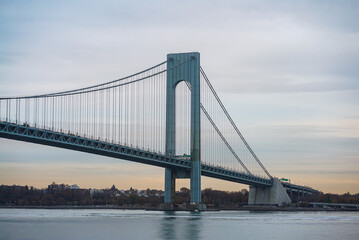 The Verrazano bridge in NYC during the morning
