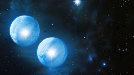 Fototapeta premium Blue_and_white_dazzling_universe_twinkling