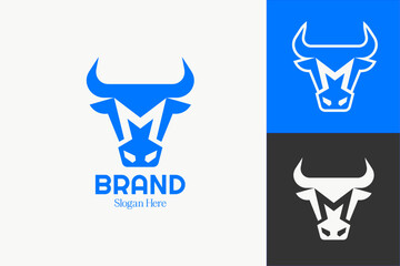 Letter M Bull Head Logo Design for Branding and Marketing