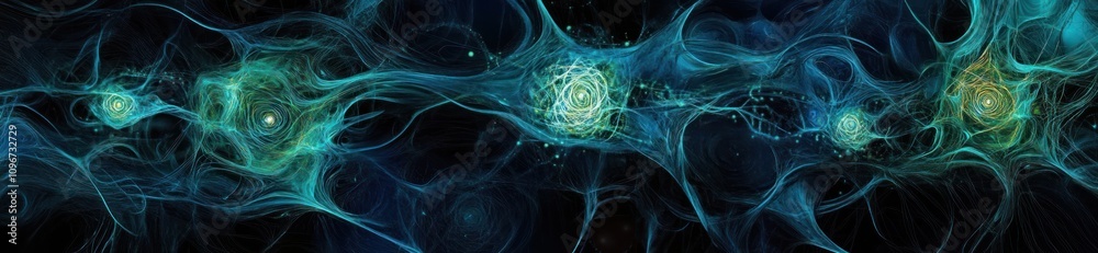 Aufkleber abstract depiction of interconnected neurons in a cosmic setting.