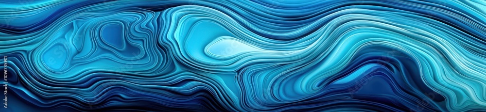 Leinwandbilder Abstract waves in shades of blue, creating a fluid and dynamic visual effect.