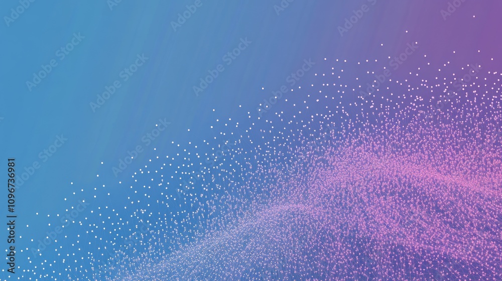 Poster A gradient background with scattered white dots, creating a dynamic and vibrant visual effect.