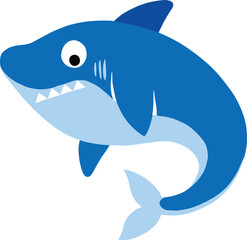 shark cartoon isolated on white