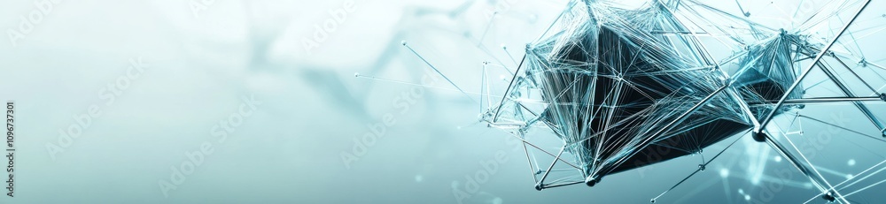 Aufkleber Abstract digital representation of interconnected nodes and structures, symbolizing technology and data.