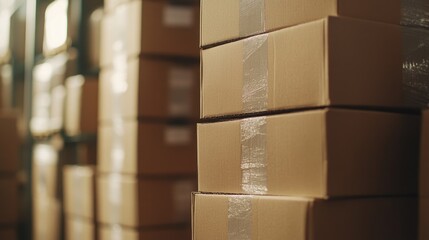 A collection of boxes piled high, often used in storage or organizational scenarios