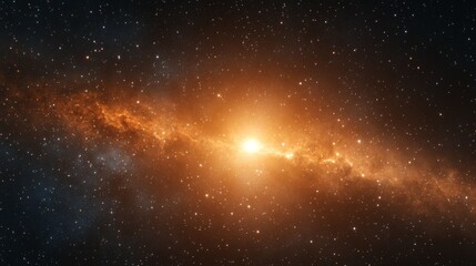 A stunning view of a spiral galaxy illuminated by a bright star at its center. The cosmic colors blend beautifully, showcasing the wonders of the universe.