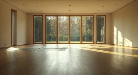 Obraz premium Zen Yoga Studio - Inviting Space for Holistic Fitness and Harmony