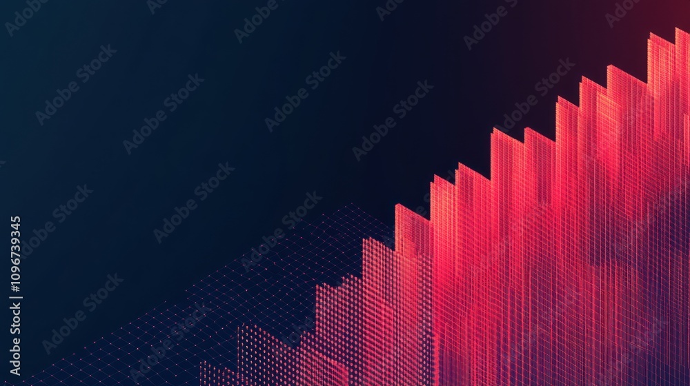 Poster Abstract digital visualization with geometric patterns in vibrant colors.