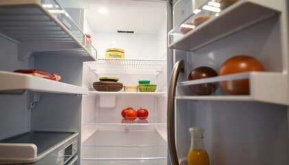 Close-up Of An Open Refrigerator