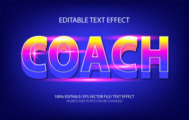 Obraz premium Coach editable text effect, 3D editable text template.