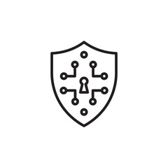 Cyber security icon thin line vector isolated