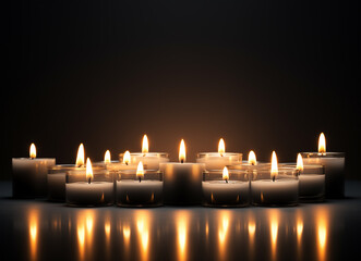 Candle Flames on Black Background