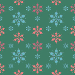 christmas pattern Snowflakes. Seamless pattern. Winter background for design of festive packaging, gift cards and invitations for Merry Christmas and Happy New Year, winter holidays. Vector graphics