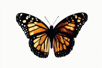 Naklejka premium Close-up of a monarch butterfly sitting on a white surface