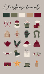 Cute Christmas elements for your design