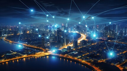 5G, 6G, Big data wireless network, high speed internet, cloud computing or connect diagram technology, Data storage, service, synchronize, online, financial, Connectivity global, smart city, Gen AI