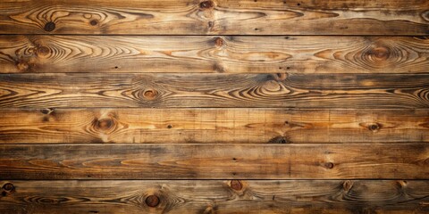 Naklejka premium A rustic wooden plank surface with a natural brown patina and visible knots and grain patterns.