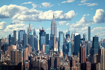 Fototapeta premium Cityscape Skyline Urban Skyline Panorama Downtown Landscape Modern Architecture Building Business Tower Travel View