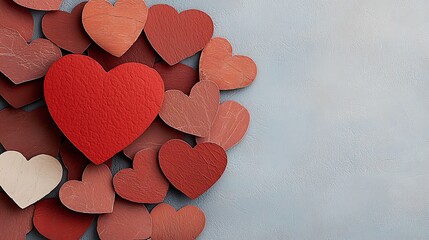 Obraz premium A vibrant red heart pattern background created using a combination of bold and soft hues, symbolizing love and passion.