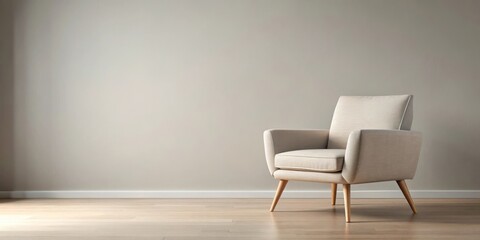 Obraz premium A single armchair sits in an empty room, waiting for someone to come and sit down