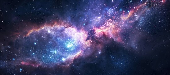 Naklejka premium galaxy stars with space nebula clouds background, sky 43