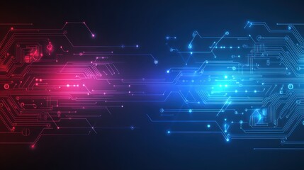 Obraz premium Abstract Digital Network Connection, Futuristic Technology Background,