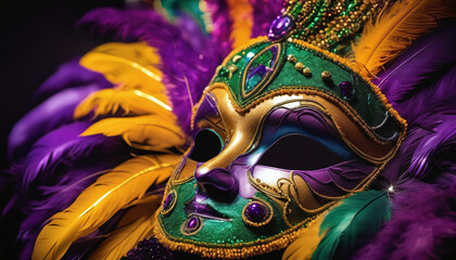Naklejka premium Feathered Costume Close-Up with Beads