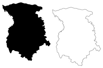 Marijampole County (Republic of Lithuania, Counties of Lithuania) map vector illustration, scribble sketch Marijampole map