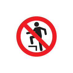 don't step on it icon symbol sign vector