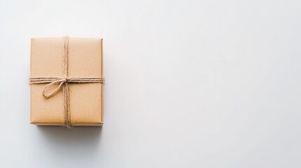A Simple Gift: Brown Kraft Paper Package Tied with Jute Twine