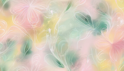 Springtime Pastel Floral Swirls