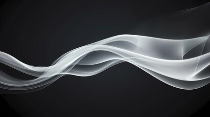 Digital technology Black and white smoke curve illustration poster background