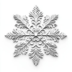 Intricate White Snowflake Design Elegant Winter Ornament