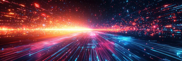 Obraz premium Futuristic Data Stream Highway Digital Technology Network Connectivity Innovation