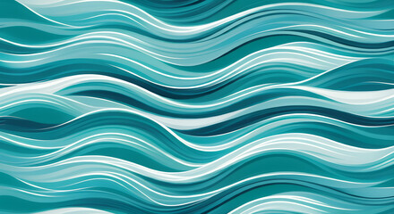 Fototapeta premium Seamless Wave Pattern in Ocean Tones