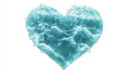 Fototapeta premium heart shape filled with vibrant ocean waves, symbolizing love and tranquility