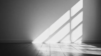 Sunlit Room: Minimalist Interior with Light and Shadow