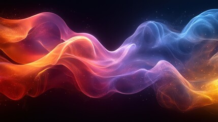 Obraz premium Abstract Colorful Flowing Energy, Dynamic Digital Art