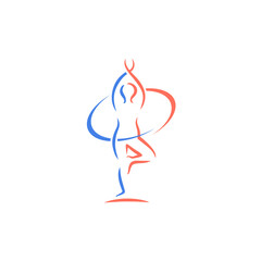 Abstract Yoga pose vector logo design template. Beauty, Spa, Meditation concept. Suitable for your design need, logo, illustration, animation, etc.