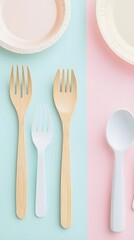 Plate spoon fork recycling blending eco-friendly lifestyles rubbish bin children human green environment 