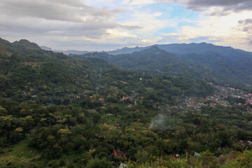 Village of residents in North Toraja-Indonesia, view from the highlands.