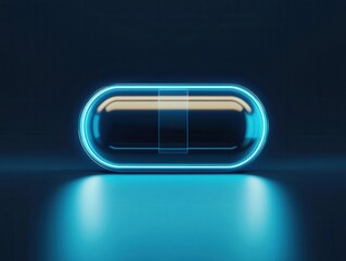 Pharmaceutical innovation blueprint, capsule focus, 3D illustration