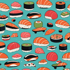 Illustration sushi patterns  