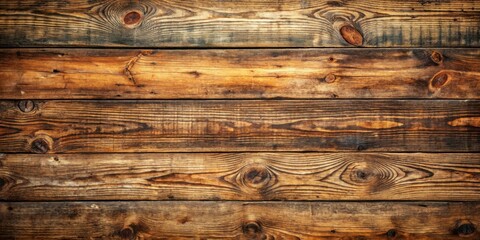 Naklejka premium Rustic Wooden Planks with Knots and Grain Patterns, Exhibiting a Rich Brown Hue and Natural Texture