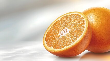 The image depicts a vibrant orange fruit with a smooth texture, perfectly ripe and ready to be enjoyed.