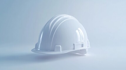 White Hard Hat Safety Equipment Minimalist Studio Shot