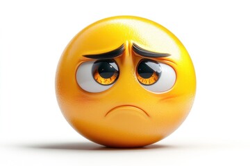 Sad Yellow Emoji Sphere Showing Disappointment